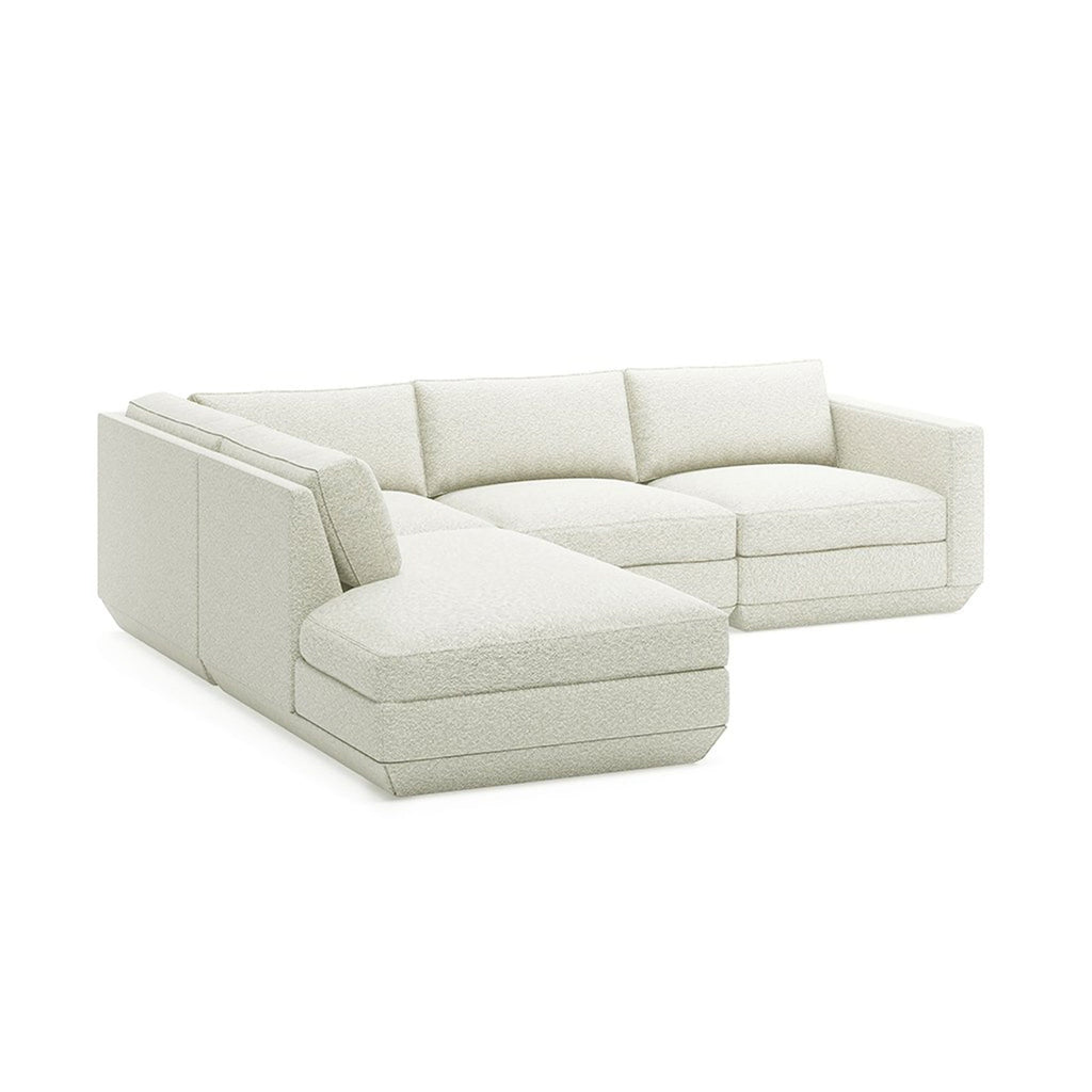 Gus Modern Furniture 4-PC Lounge Sofa, Left Facing / Copenhagen Fossil Podium Modular Sofa