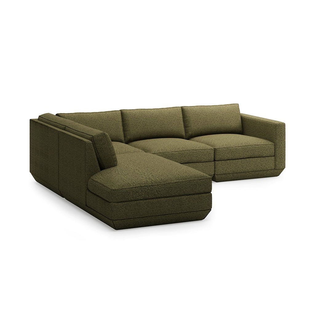 Gus Modern Furniture 4-PC Lounge Sofa, Left Facing / Copenhagen Terra Podium Modular Sofa