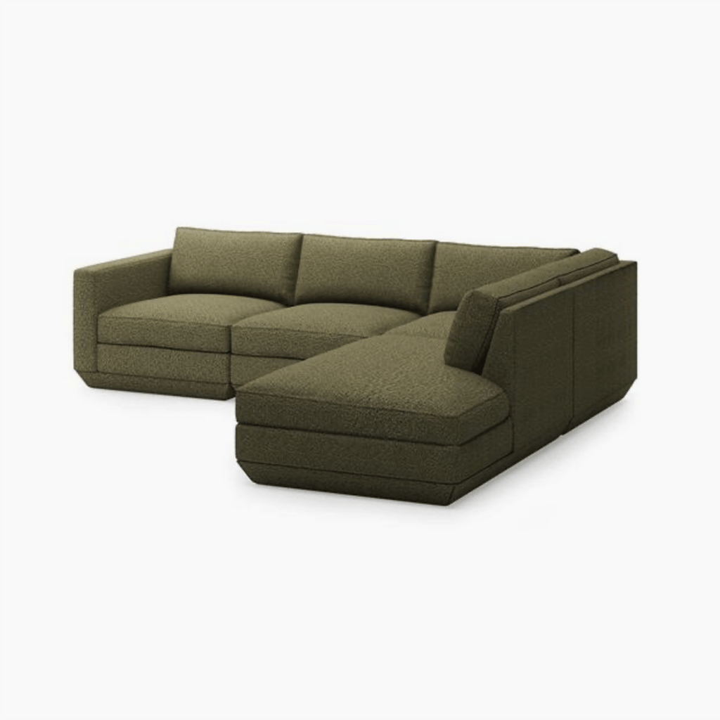 Gus Modern Furniture 4-PC Lounge Sofa, Right Facing / Copenhagen Terra Podium Modular Sofa