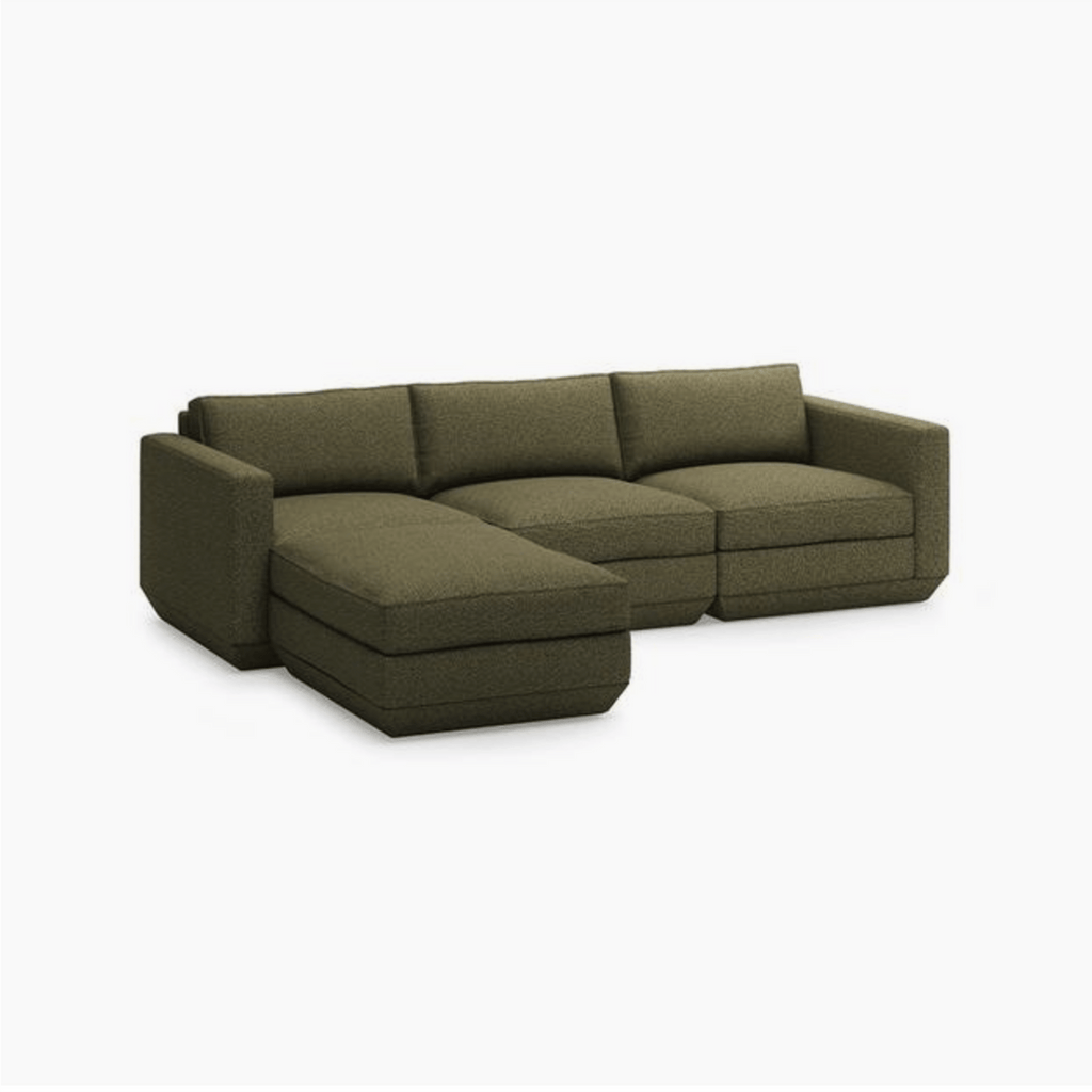 Gus Modern Furniture 4-PC Sectional, Left Facing / Copenhagen Terra Podium Modular Sofa