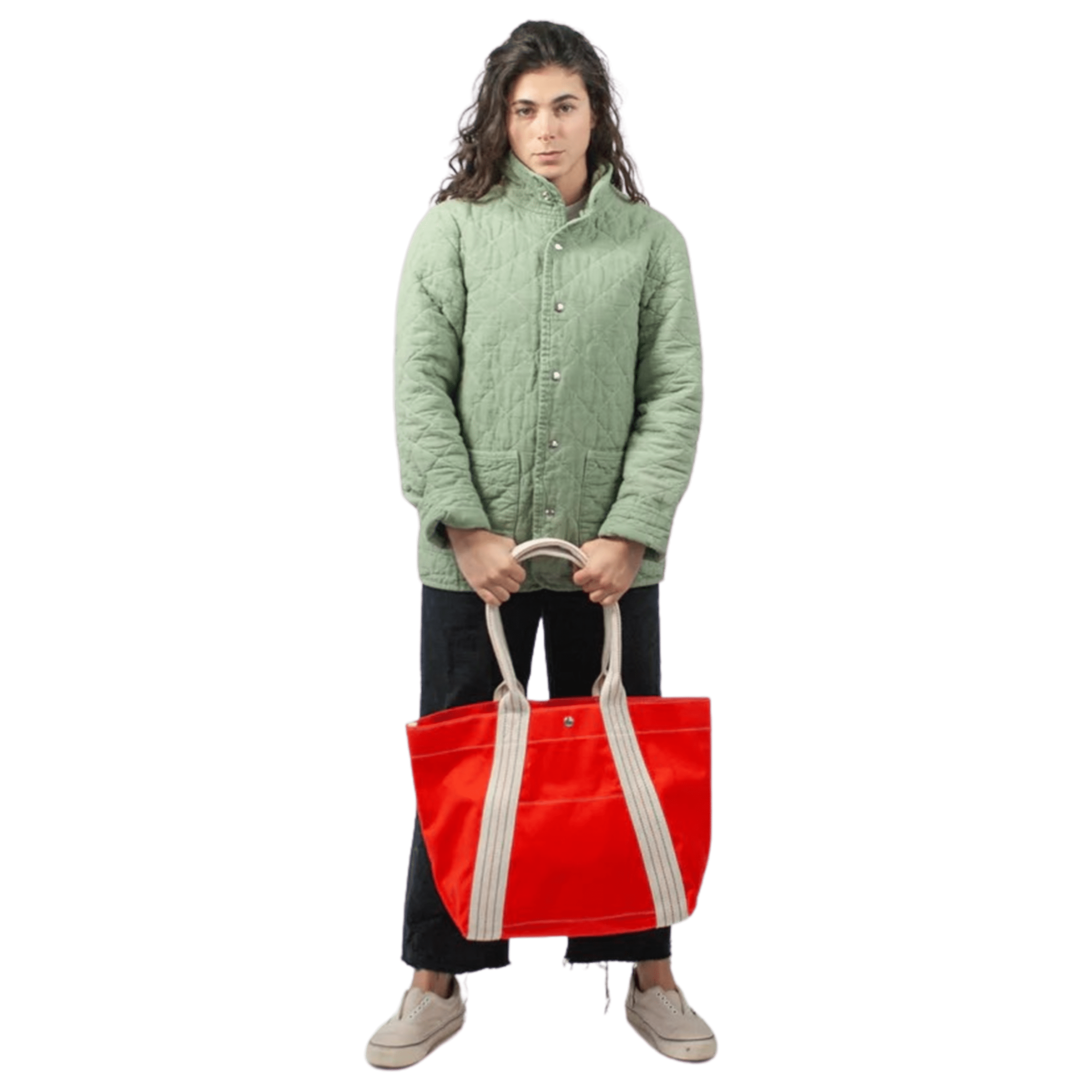 Utility canvas sales quilted snap jacket