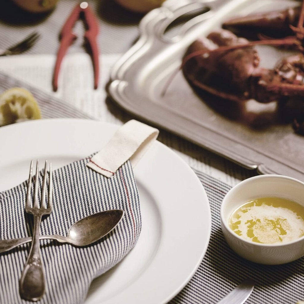 Heirloomed Collection Tableware Railroad Stripe Dinner Napkin Set