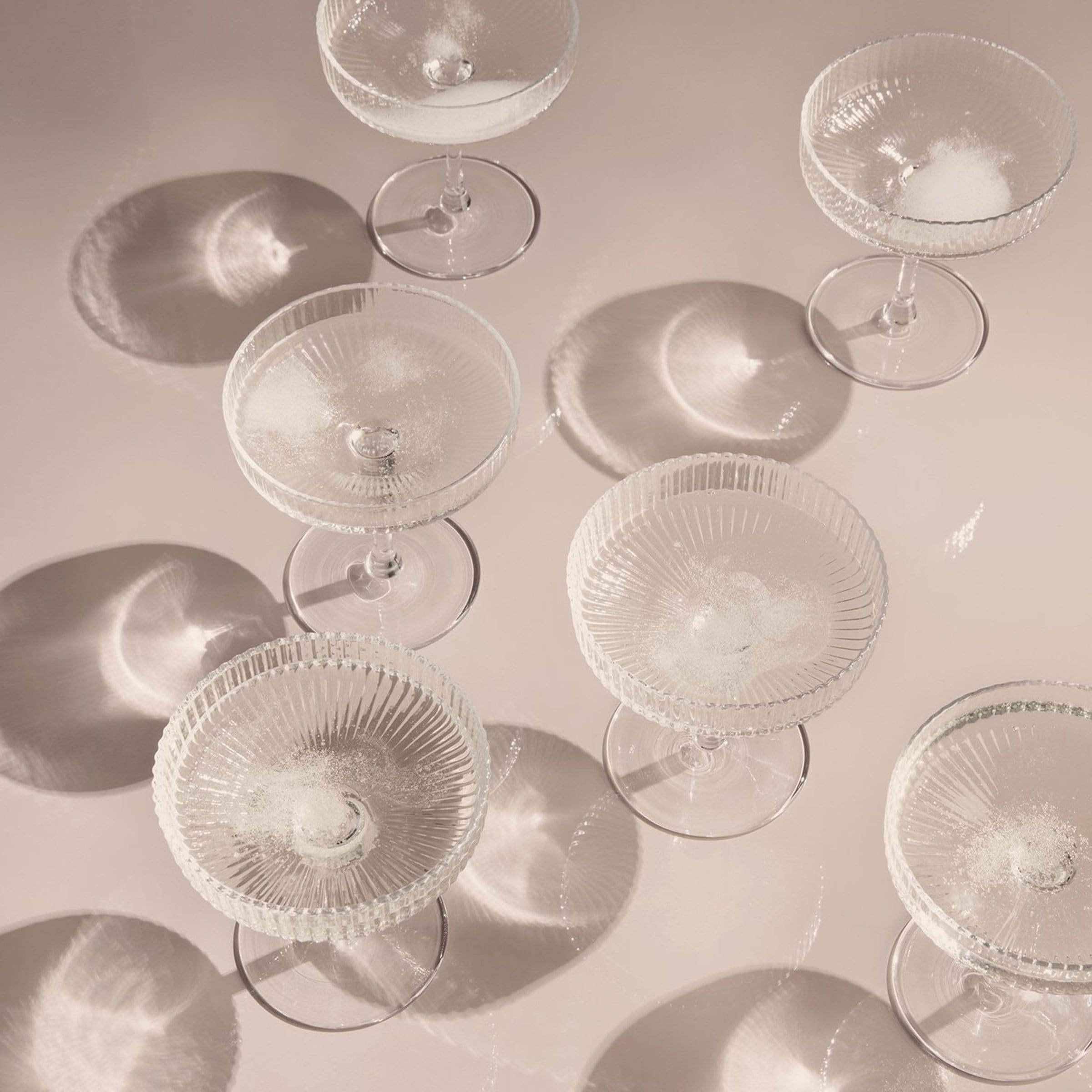 Ferm Living Kitchenware Ripple Champagne Glasses
