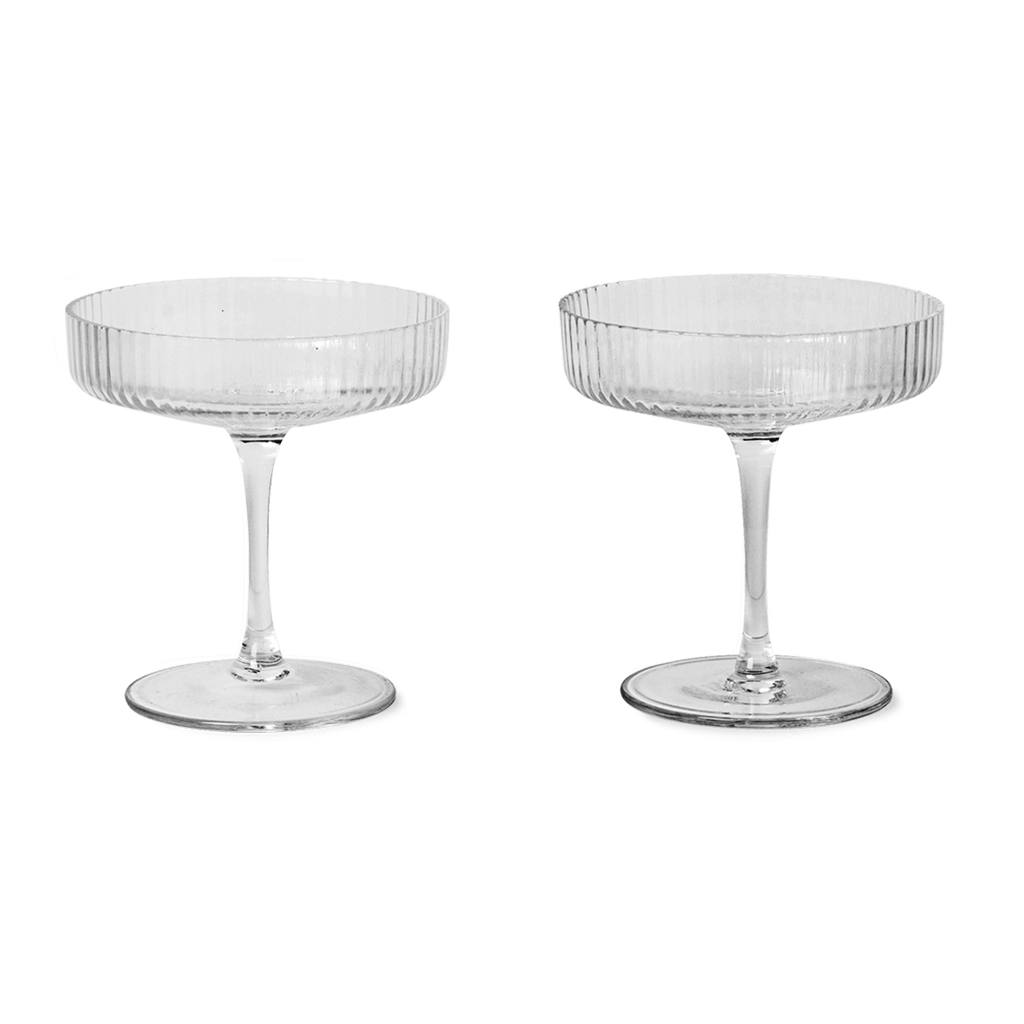 Ferm Living Kitchenware Ripple Champagne Glasses