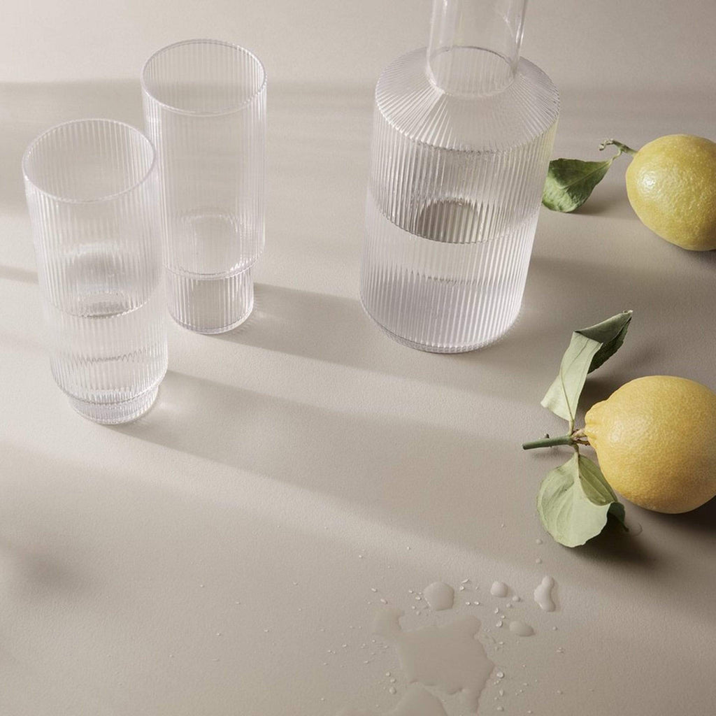 Ferm Living Kitchenware Ripple Glass Low, Set of 4