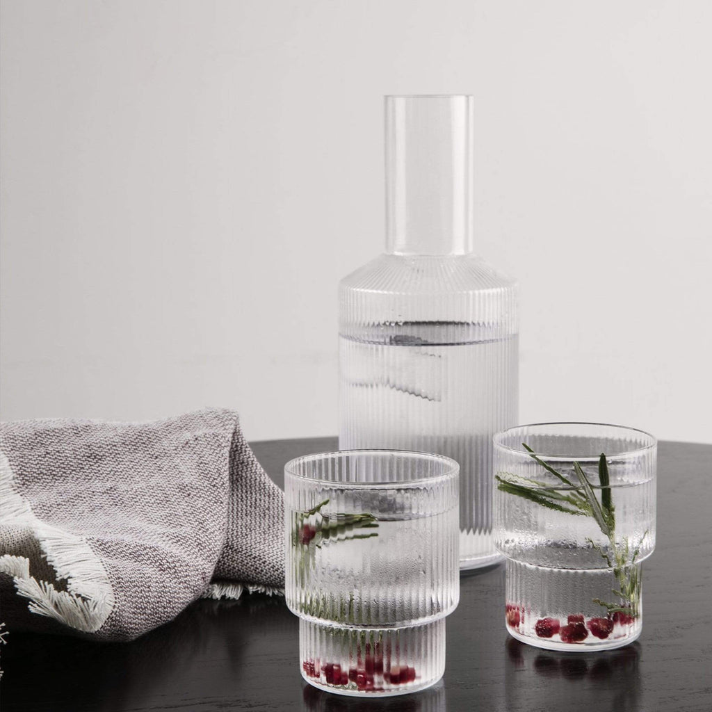 Ferm Living Kitchenware Ripple Glass Low, Set of 4