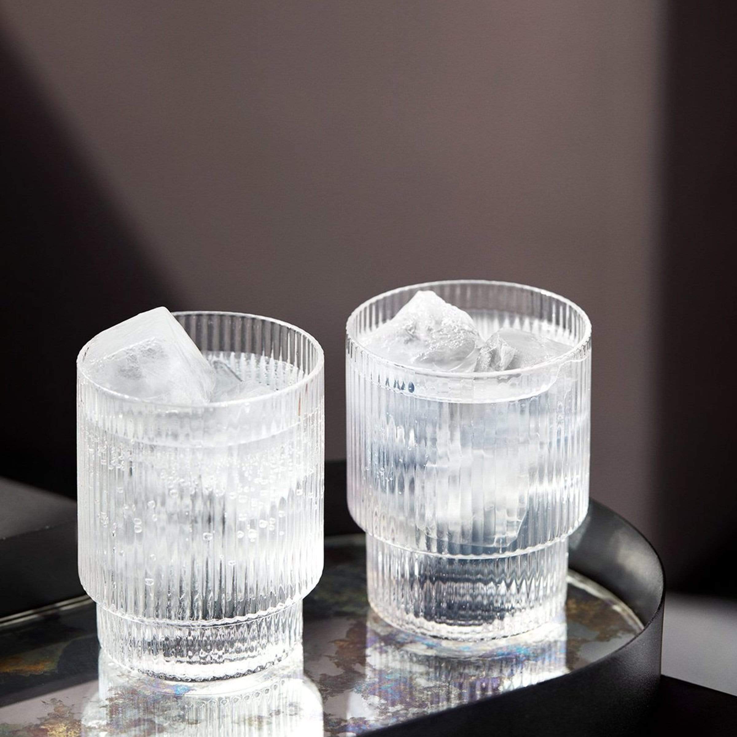 Ferm Living Kitchenware Ripple Glass Low, Set of 4