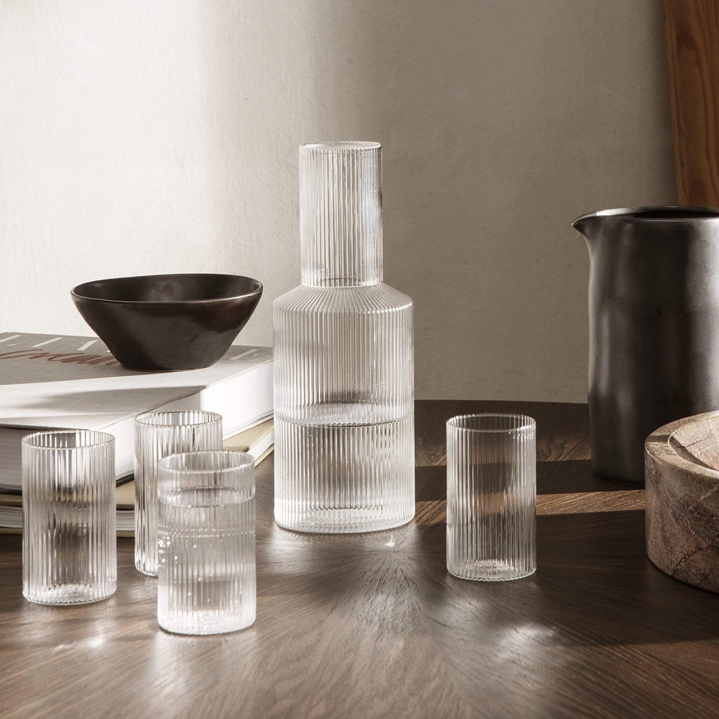 Ferm Living Kitchenware Ripple Glasses Tall, Set of 4