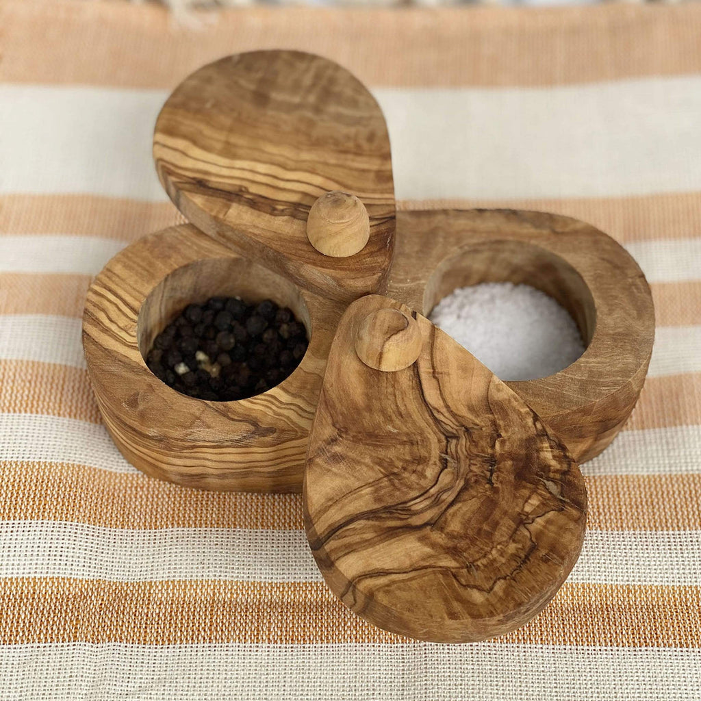 Scents and Feel Kitchenware Salt and Pepper Keeper Olive Wood