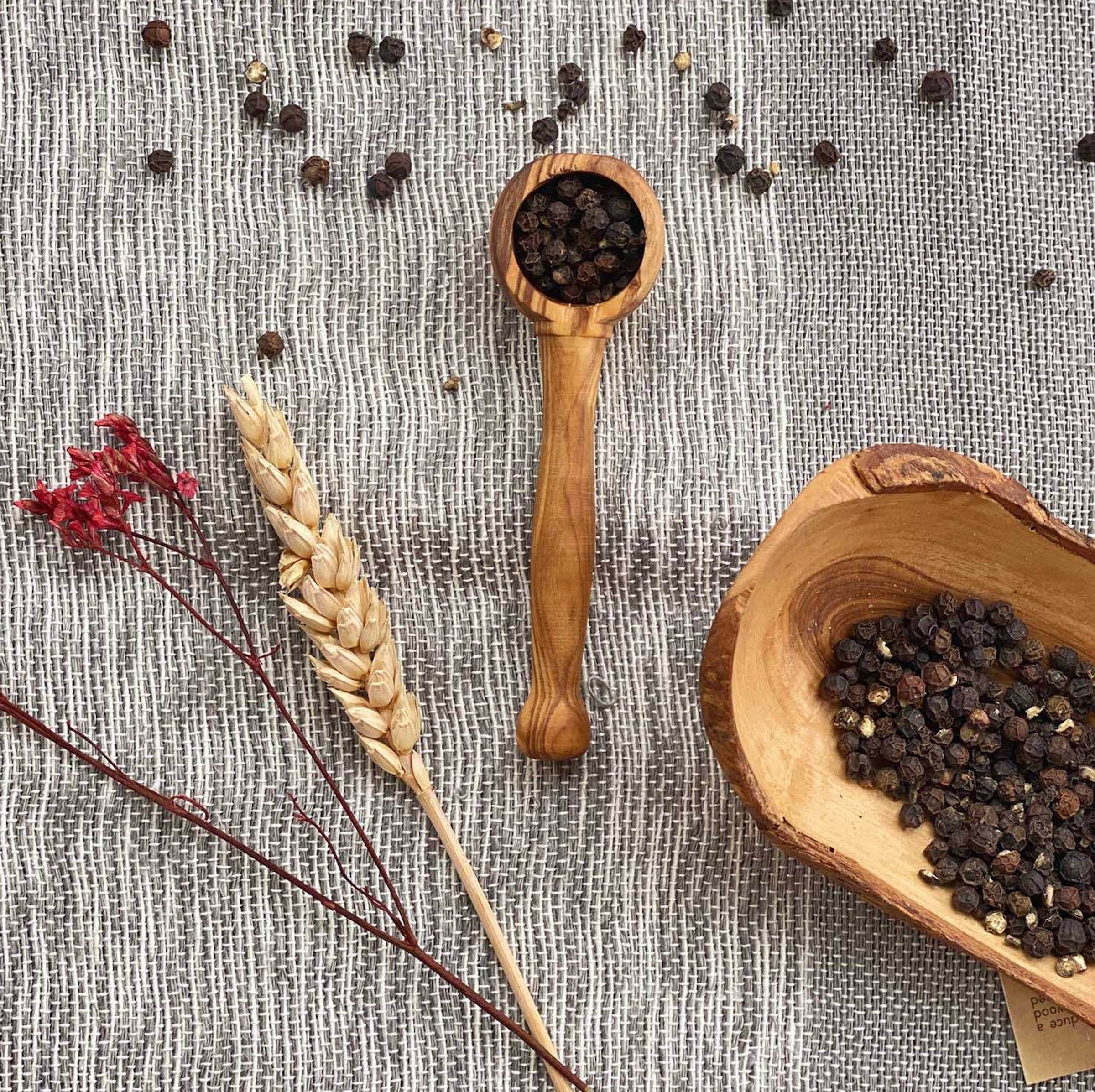 Scents and Feel Kitchenware Salt Spoon 4" Olive Wood