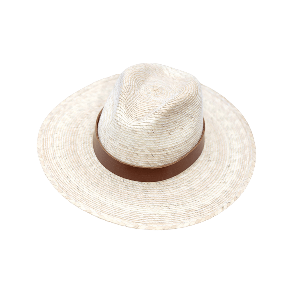 LEAH Clothing San Cristobal Straw Fedora With Leather Band