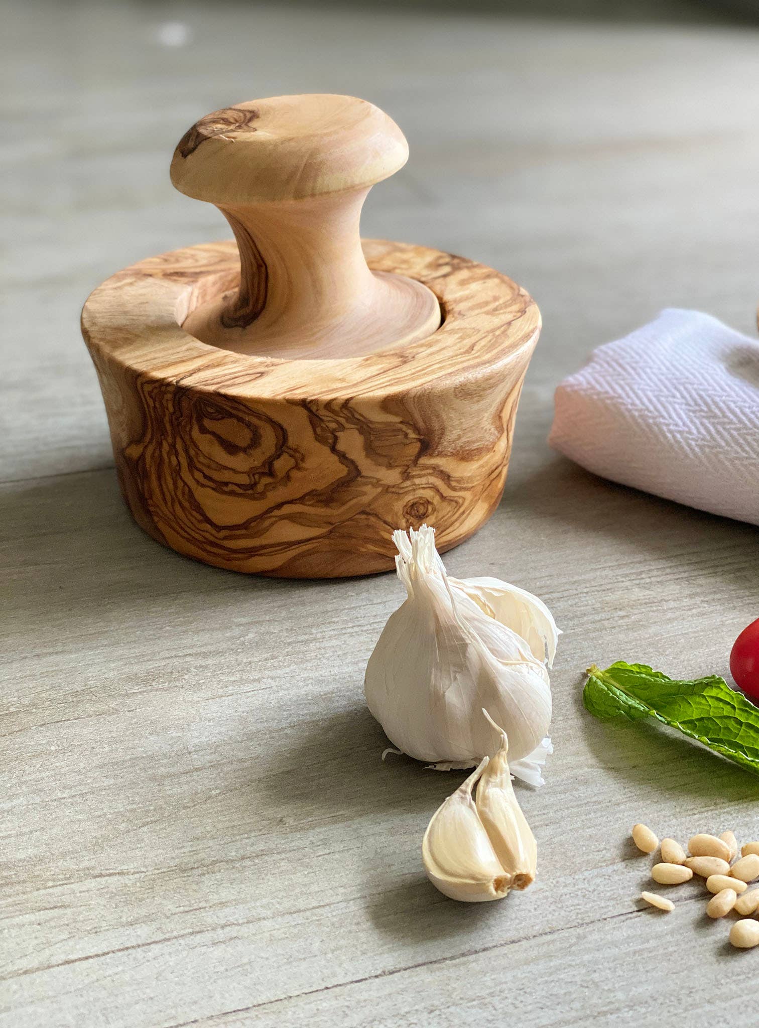 Scents and Feel Scents and Feel - Olive Wood Large Mortar and Pestle