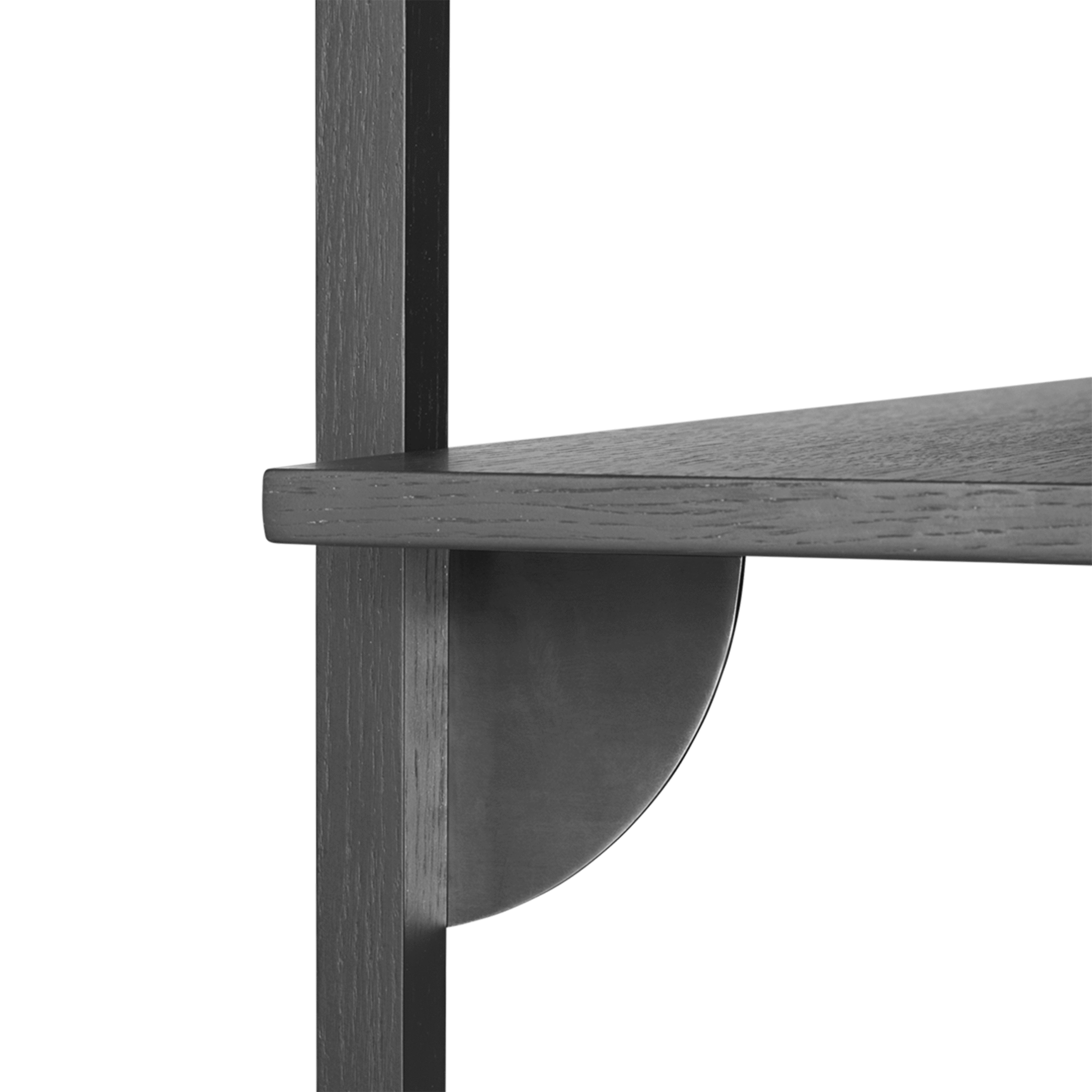 Ferm Living Furniture Black Ash / Black Brass Sector Shelf, Narrow