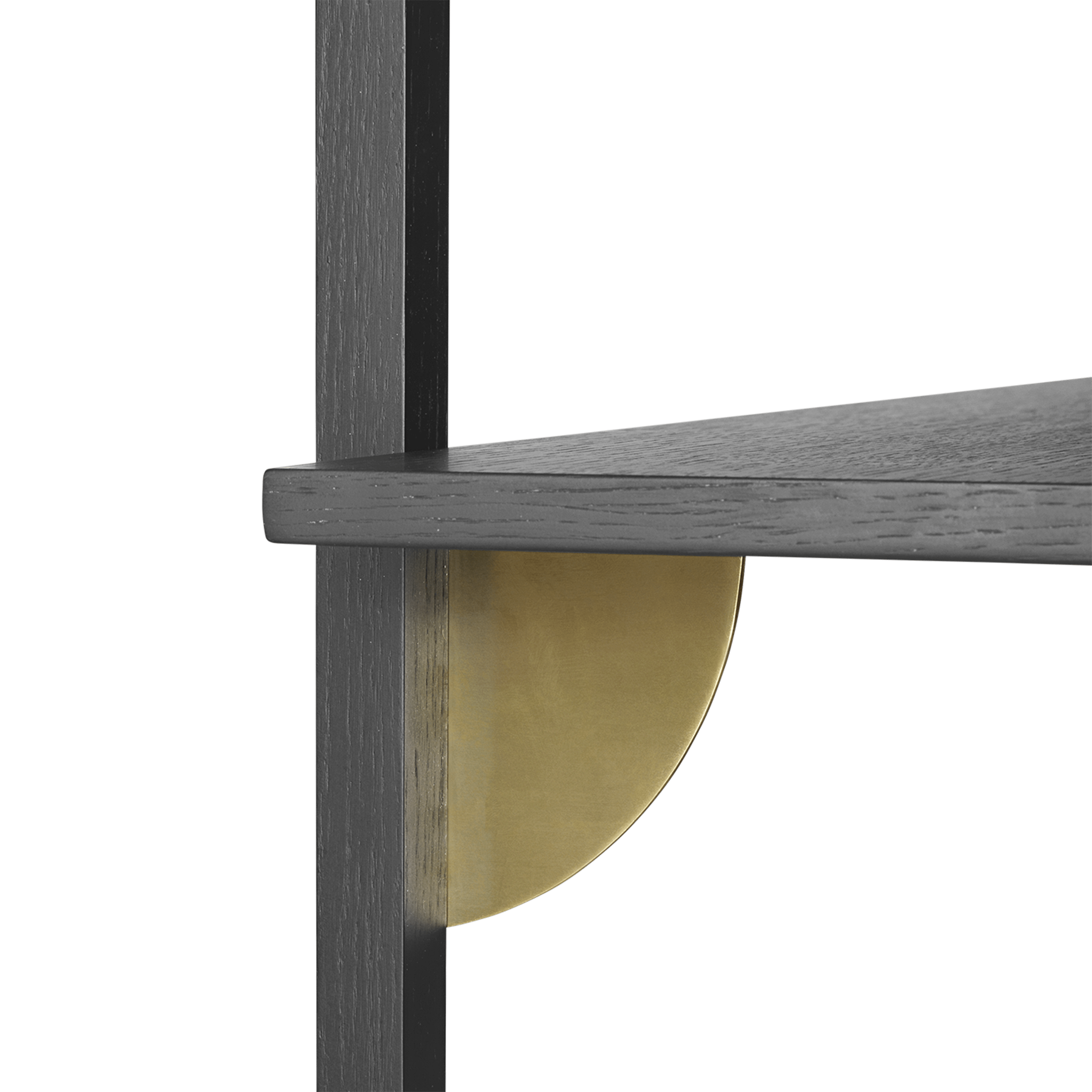 Ferm Living Furniture Black Ash / Brass Sector Shelf, Narrow