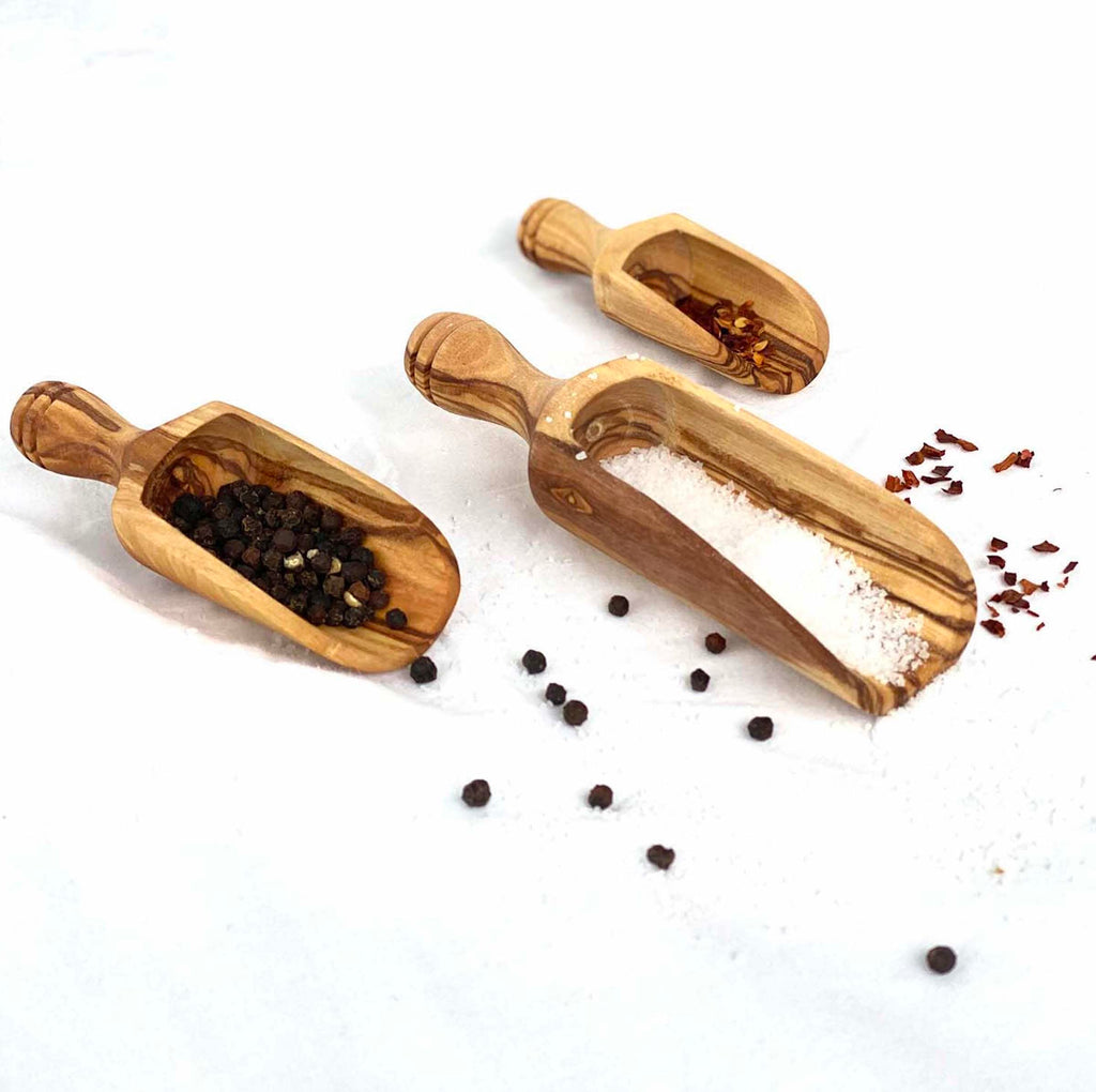 Scents and Feel Kitchenware Set of 3 Spice Scoops Olive Wood