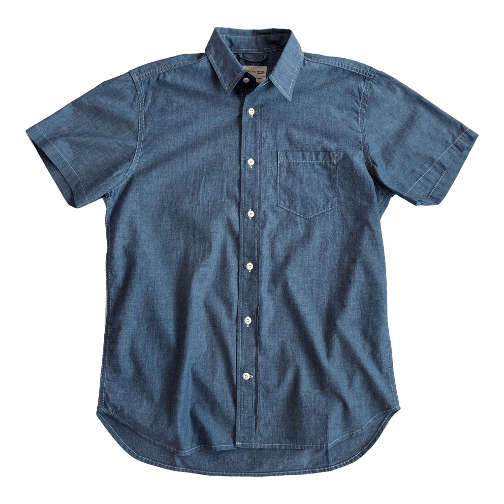Grown and Sewn Apparel & Accessories S Short Sleeve Dean, Ultra-Soft Japanese Chambray Shirt