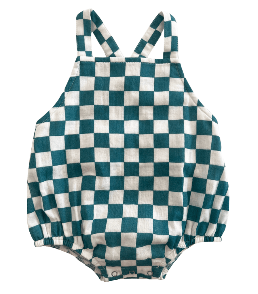 SIIX Collection 0-3M SIIX Collection - Pacific Checkerboard / Organic August Sunsuit