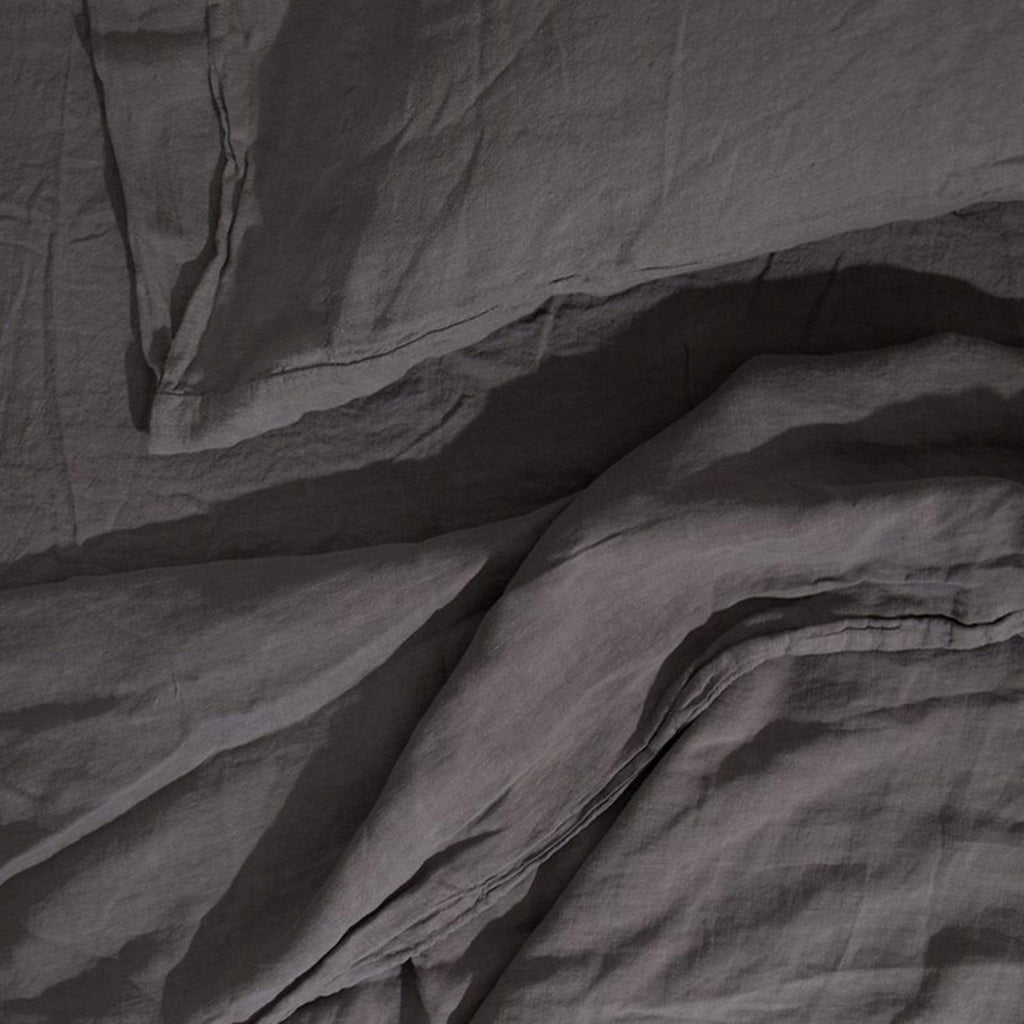 Hawkins New York Bedding Queen / Dark Grey Simple Linen Duvet Cover