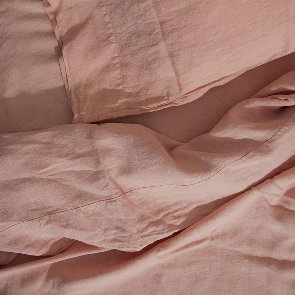 Hawkins New York Bedding Queen / Blush Simple Linen Fitted Sheet