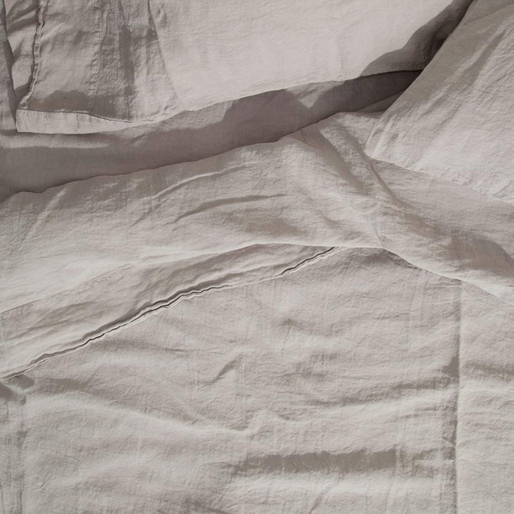 Hawkins New York Bedding Queen / Light Grey Simple Linen Fitted Sheet