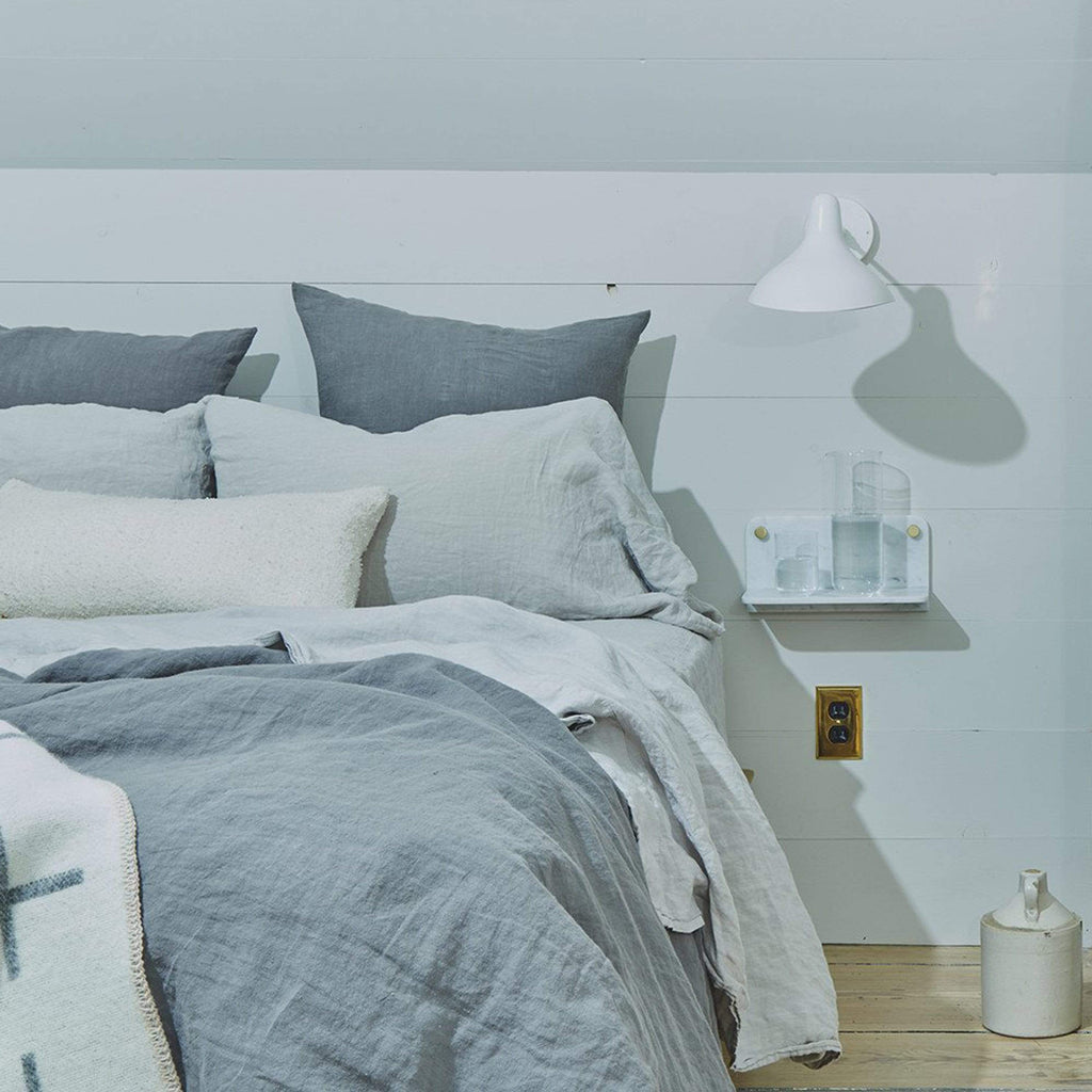 Hawkins New York Bedding Standard / Light Grey Simple Linen Pillow Cases