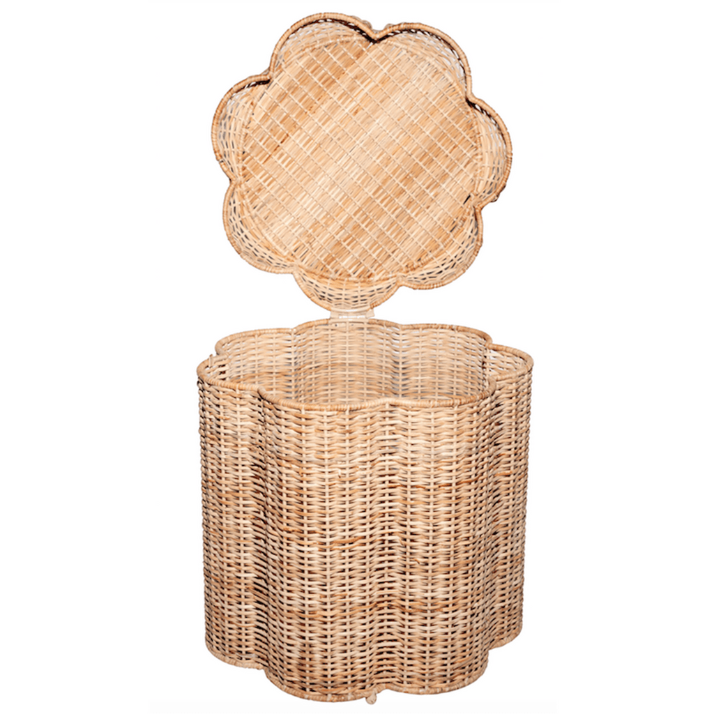 The Enchanted Home Furniture Storage Scalloped Wicker Stool