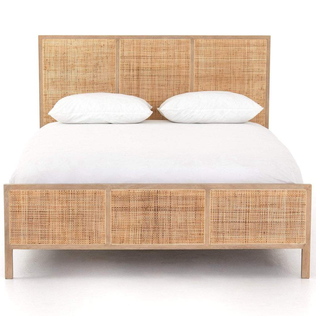 Four Hands Furniture Sydney Bed, Natural Mango Wood Headboard & Bed Frame