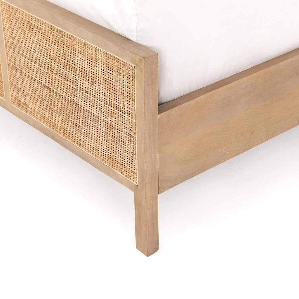 Four Hands Furniture Sydney Bed, Natural Mango Wood Headboard & Bed Frame