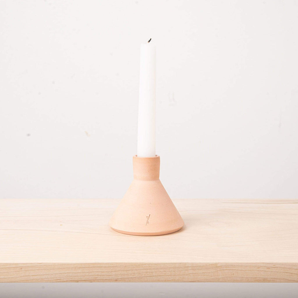 coral color candle holder