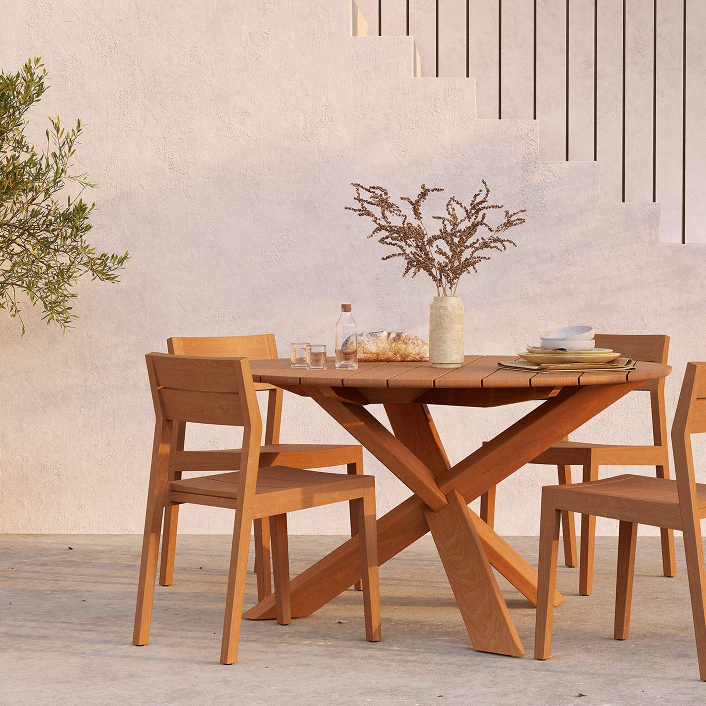 Ethnicraft Furniture Teak Circle Outdoor Dining Table