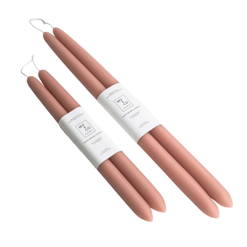 Mo&Co Home Candle Terracotta Beeswax Dipped Taper Candles