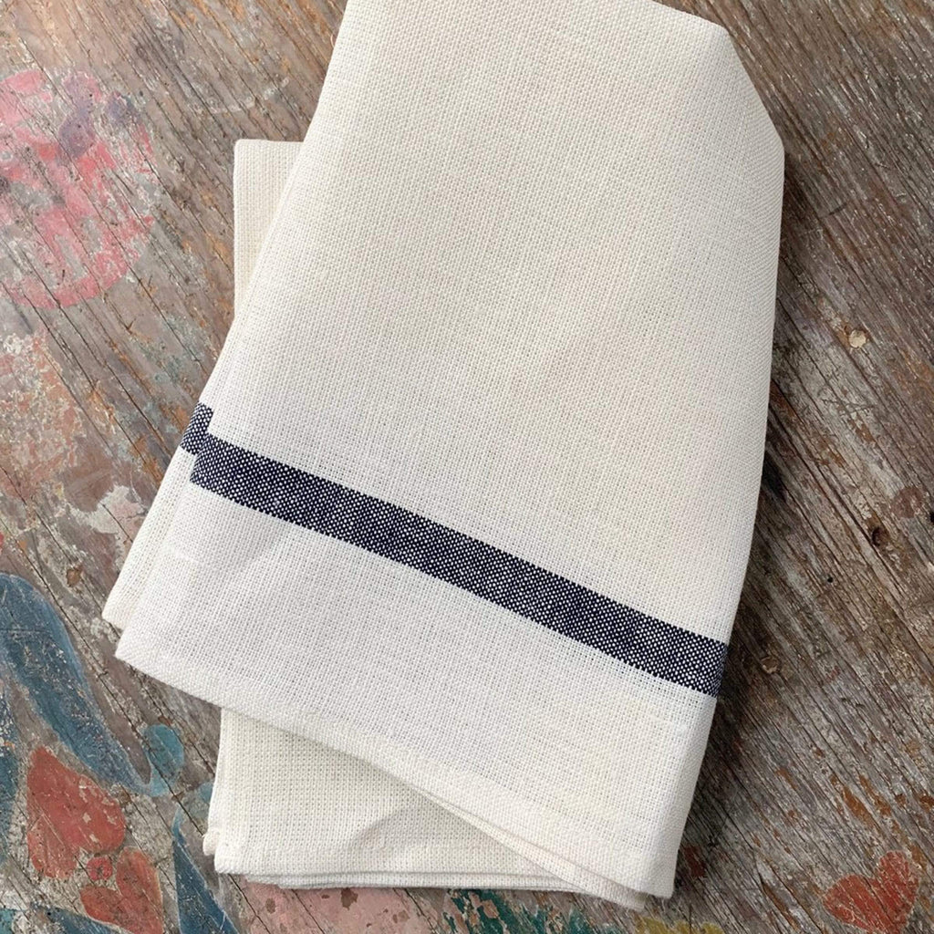 Fog Linen Work Textile Navy Stripe Thick Linen Kitchen Cloth