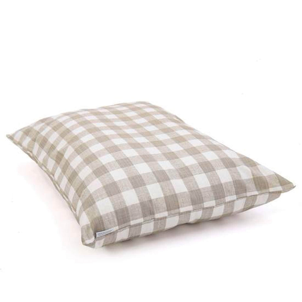 The Foggy Dog Pet Warm Stone Gingham Check Dog Bed