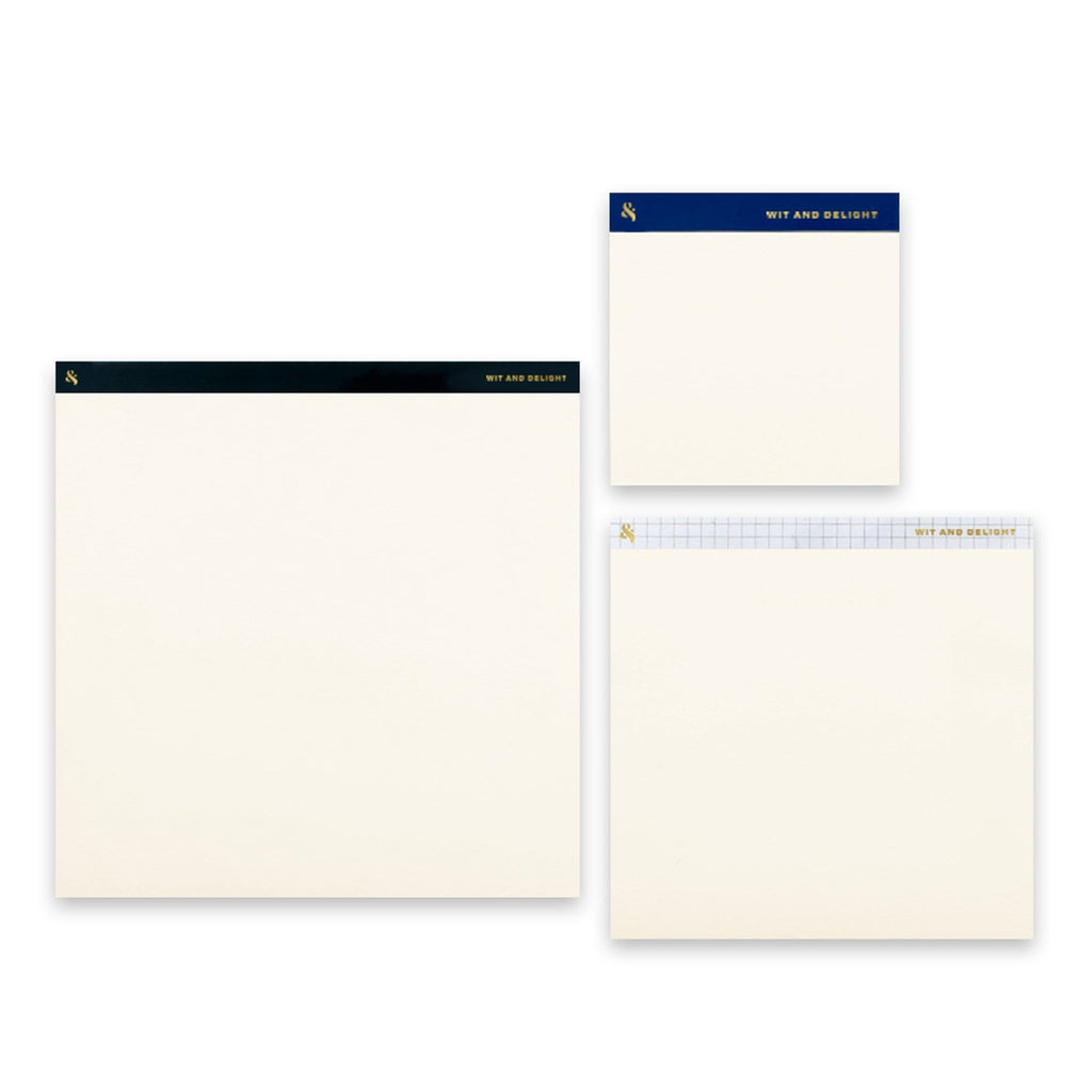Wit & Delight Wit & Delight -  Desktop Notepad Set - Black/Grid/Blue